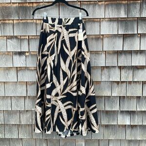 Magaschoni Black and Gold Patterned Maxi Skirt